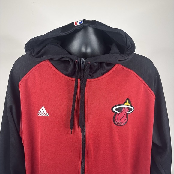 adidas Other - Miami Heat Adidas 2014 Full Zip Men's Size XL Warm Up Jacket Black Red VGUC